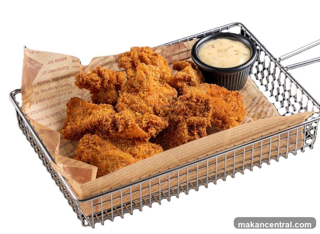 Fried Chicken in Basket with Dip