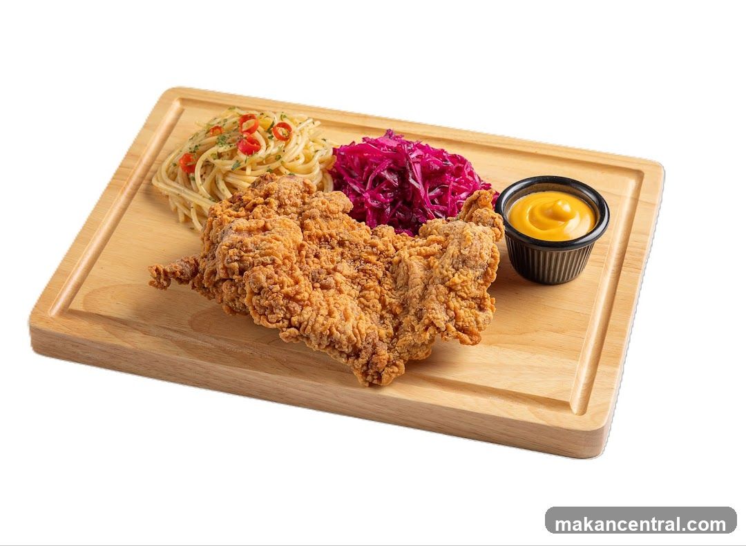 Food Plate on Wooden Board