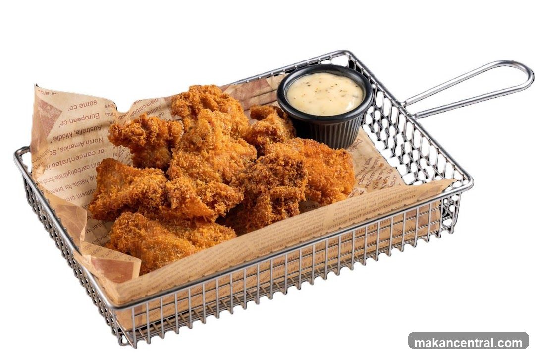 Fried Chicken in Basket with Dip