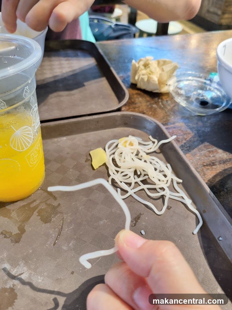 Food and drink at a dining table