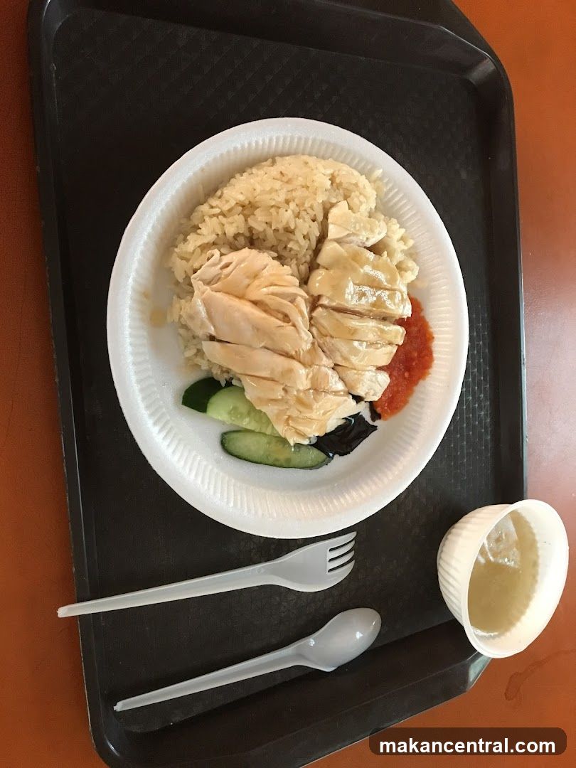 Hainanese chicken rice meal