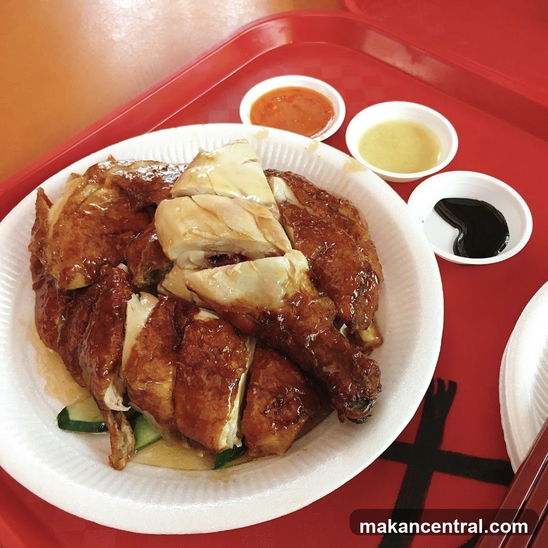 Chicken Rice Dish on Red Tray