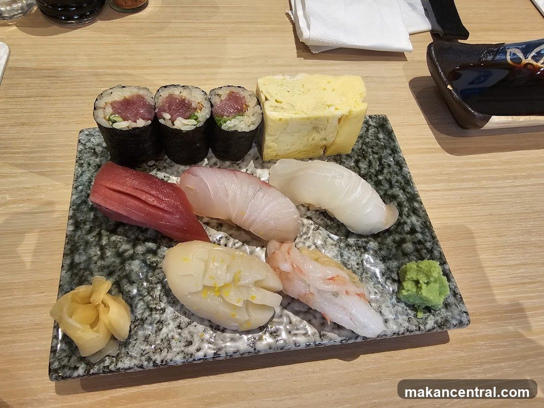 Sushi Plate on Wooden Table