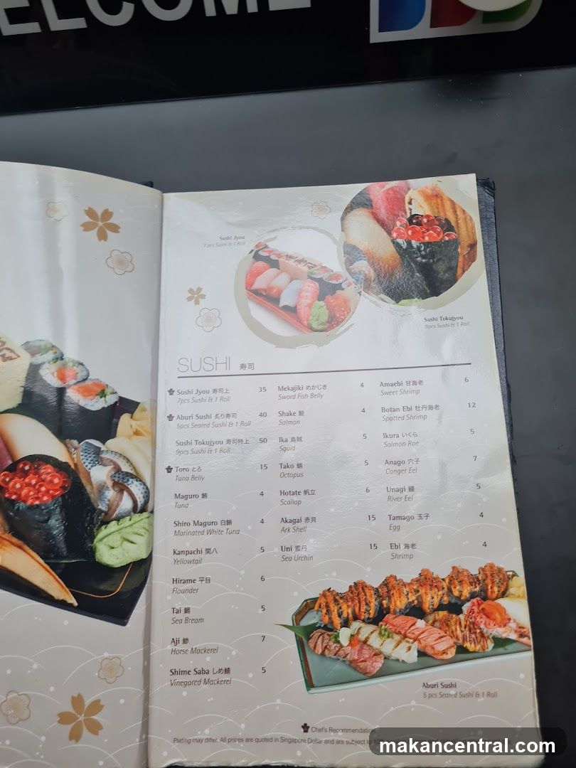 Sushi Menu