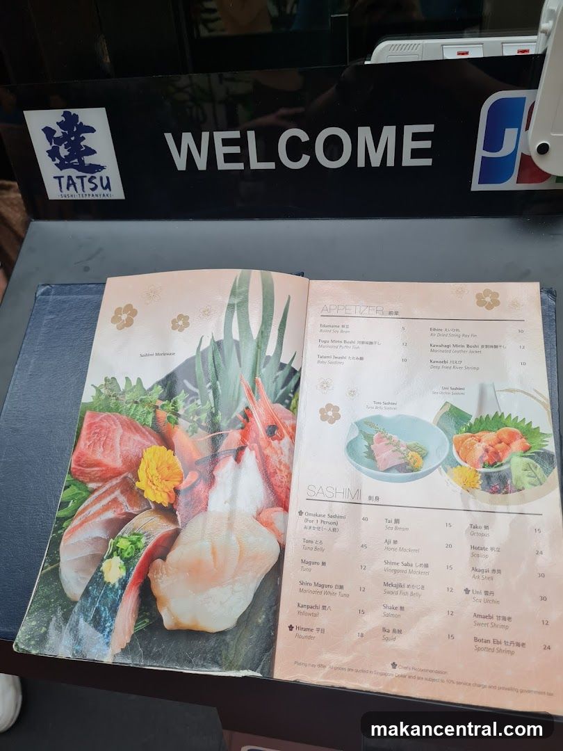Tatsu Sushi Teppanyaki Menu