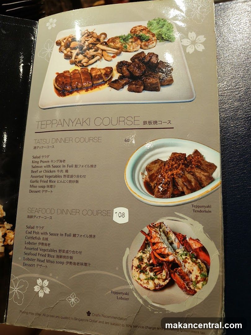 Teppanyaki Course Menu