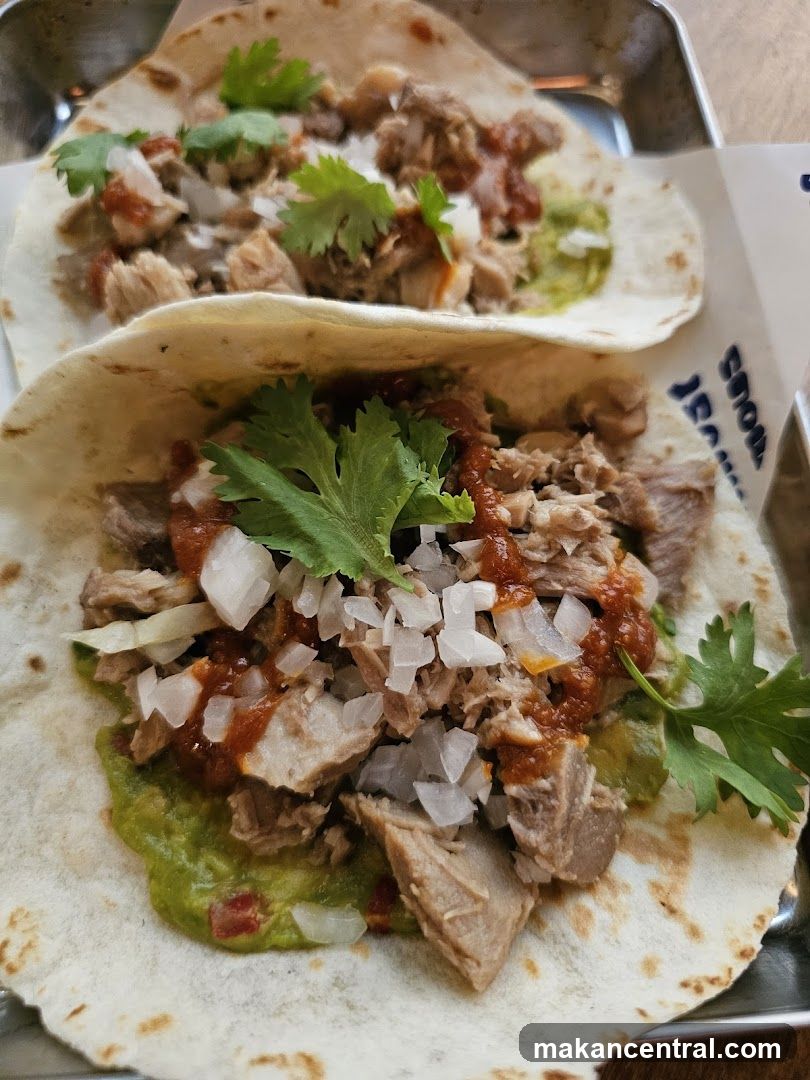 Tacos served in a tray