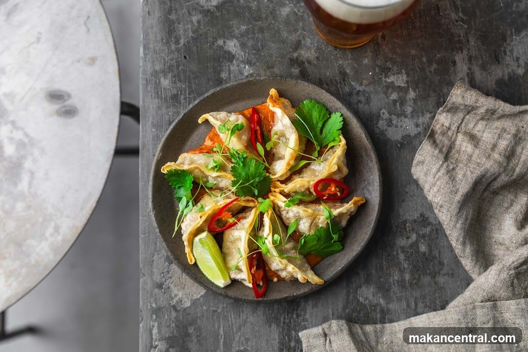 Food Plate on Stone Surface