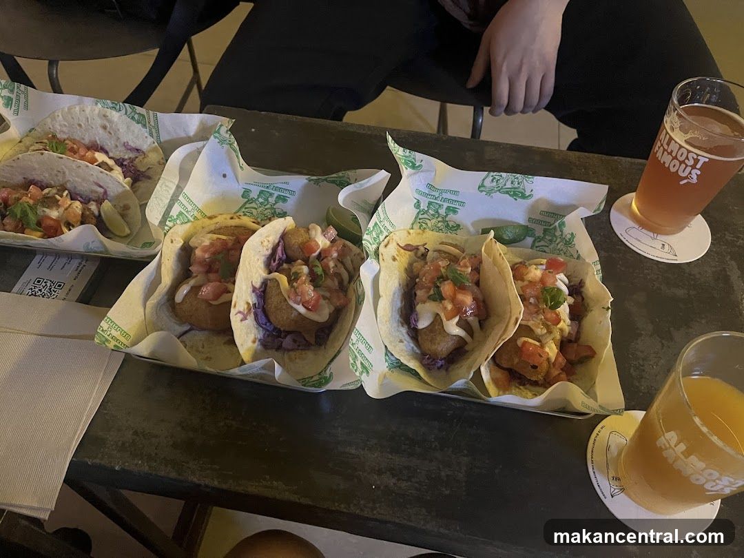 Tacos and Beers at a Restaurant