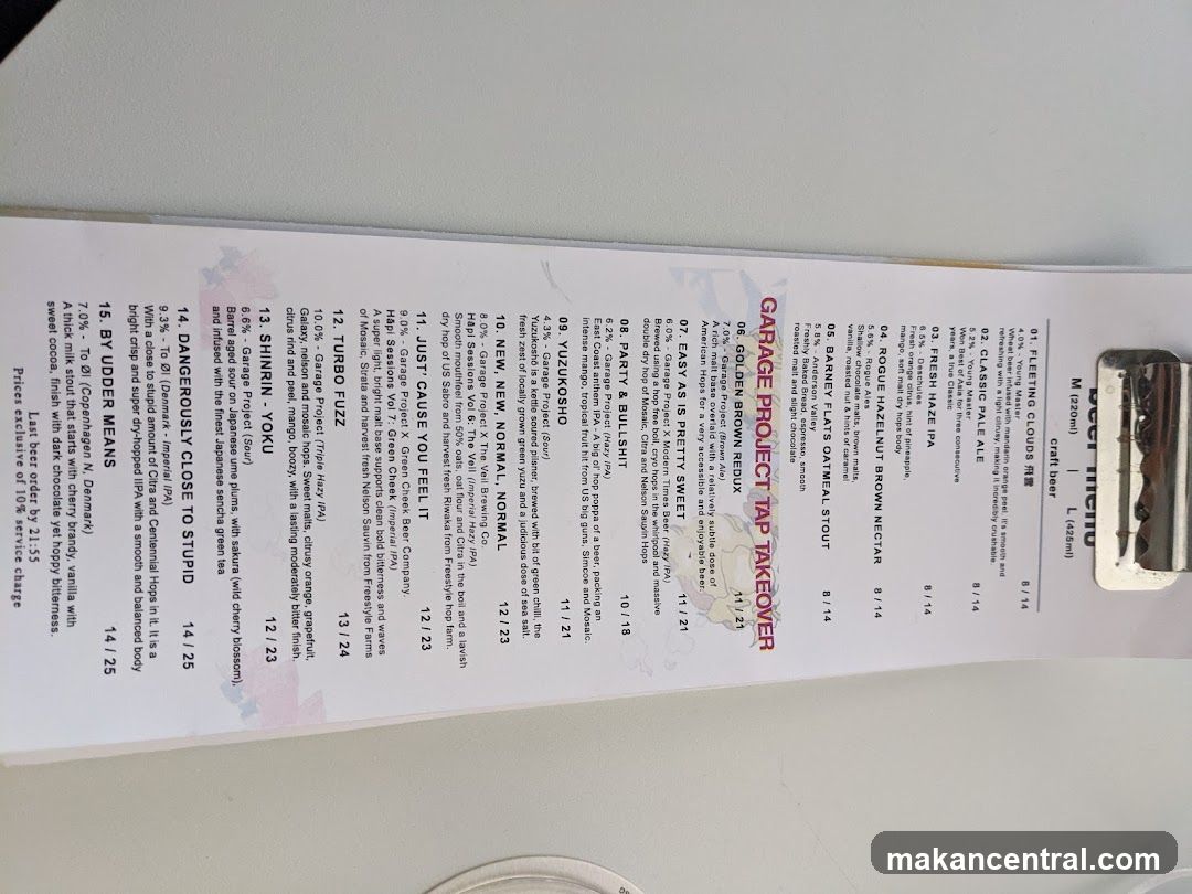 Garage Project Tap Takeover Menu