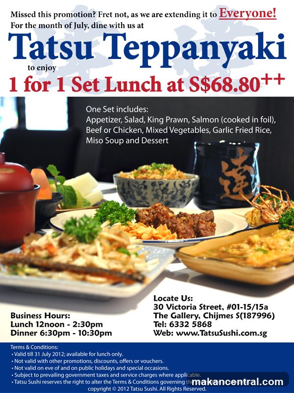 Tatsu Teppanyaki Promotion Poster