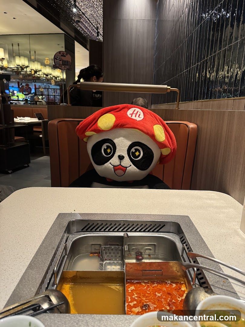 Panda plush at hot pot restaurant
