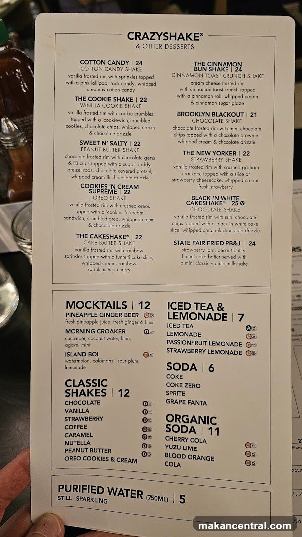 CRAZYSHAKE & OTHER DESSERTS Menu