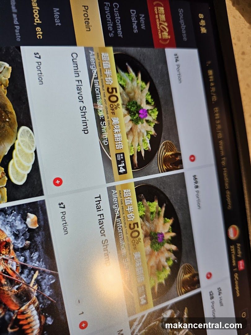 Restaurant Menu Display