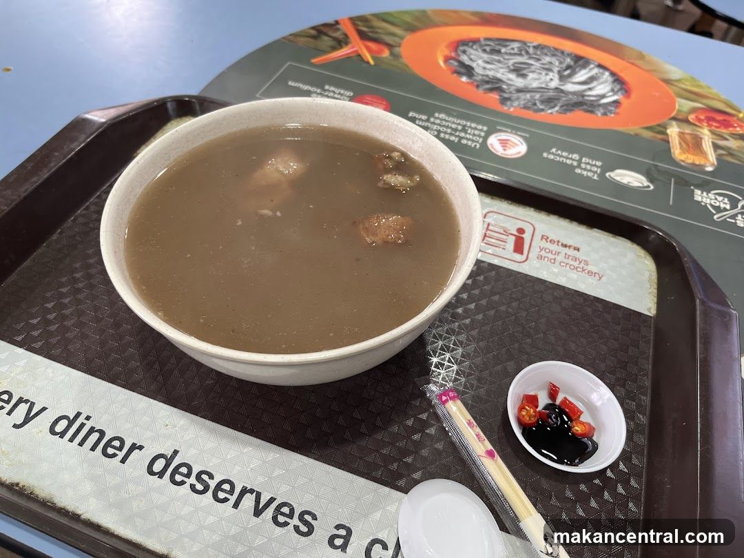 Food served on tray at dining area