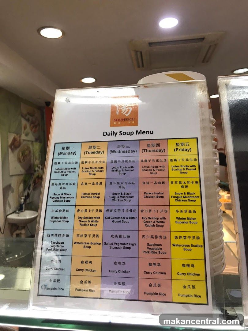 Daily Soup Menu at Souperich