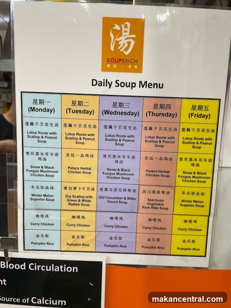 Souperich Daily Soup Menu