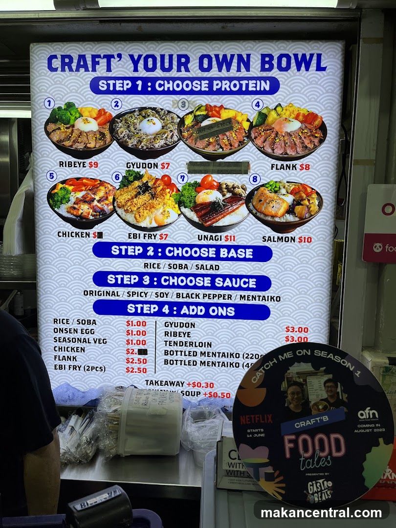 Craft' Your Own Bowl Menu