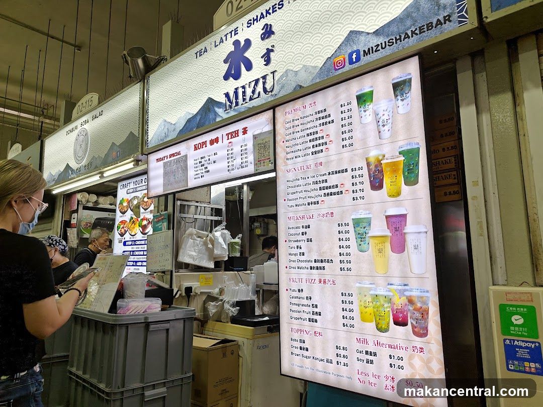 Mizu Tea & Shake Bar Menu Board