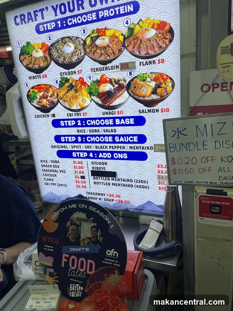 Craft'B Protein Bowl Menu