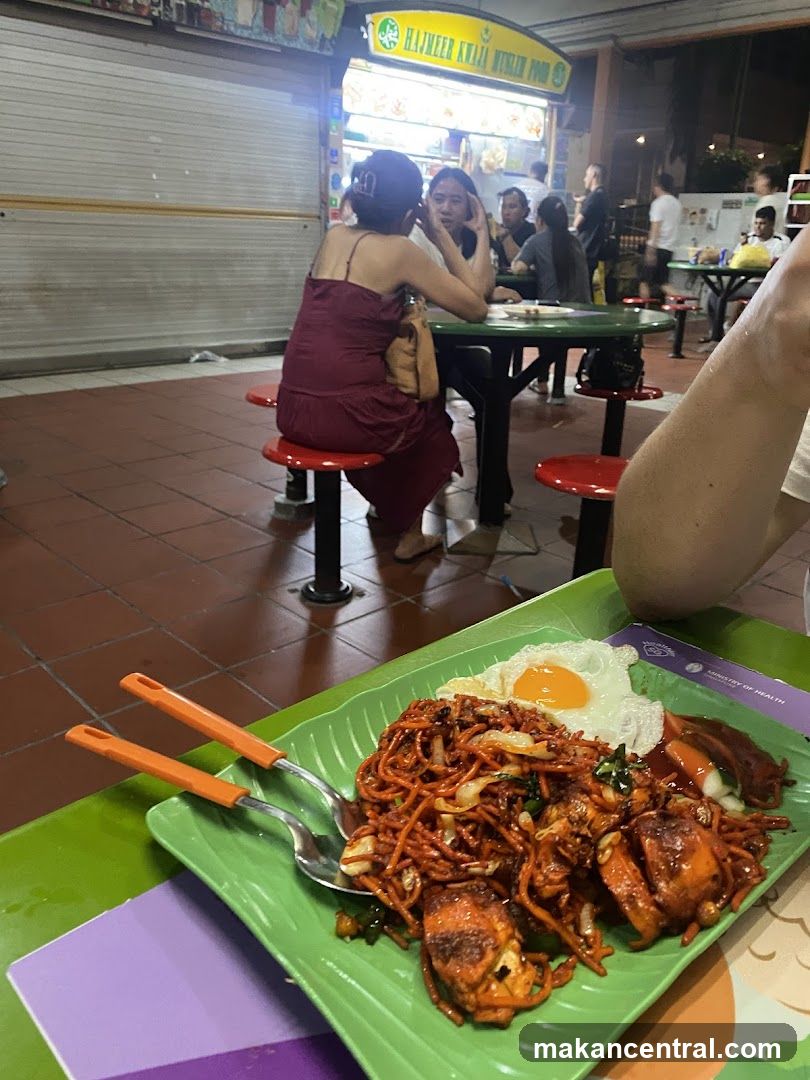 Food stall interior with diners