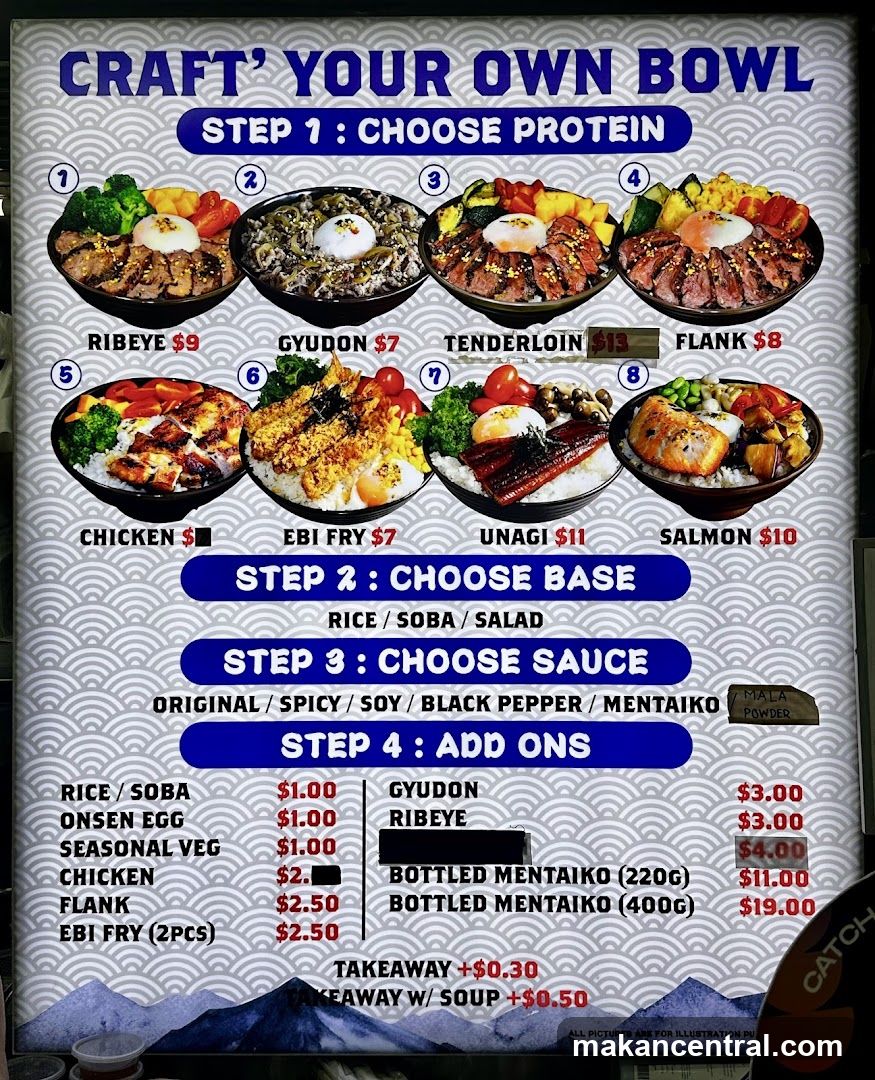 Craft Your Own Bowl Menu