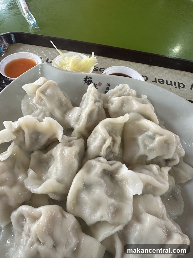 Dumplings with condiments