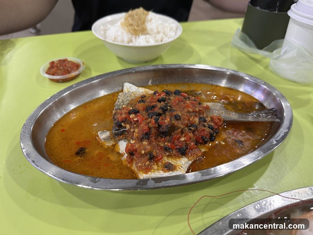 Food at a dining table