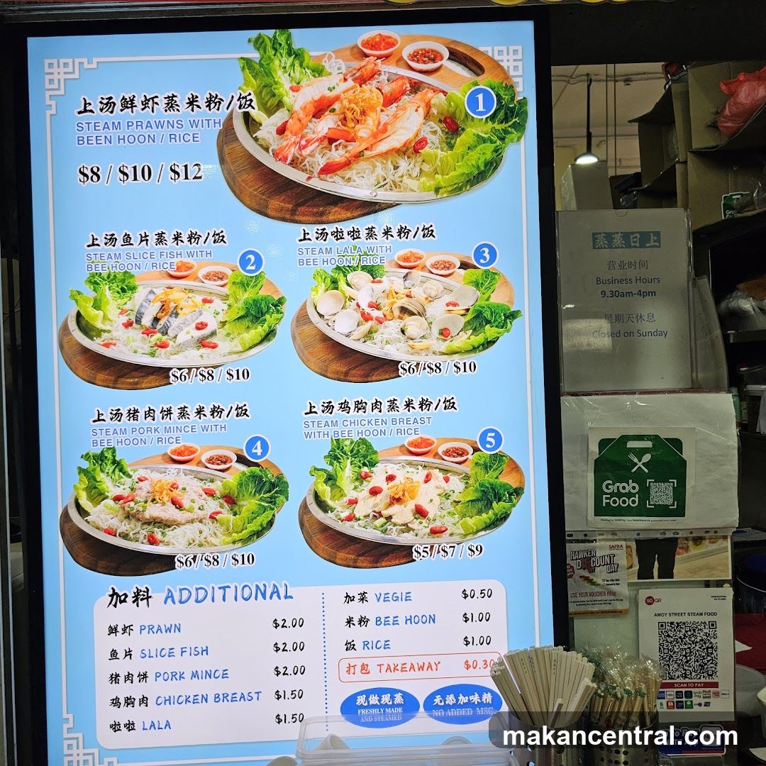 Steam Food Menu Board