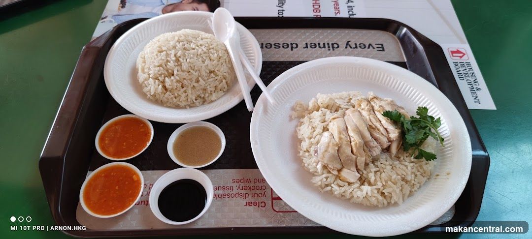Food served on a tray at a food stall