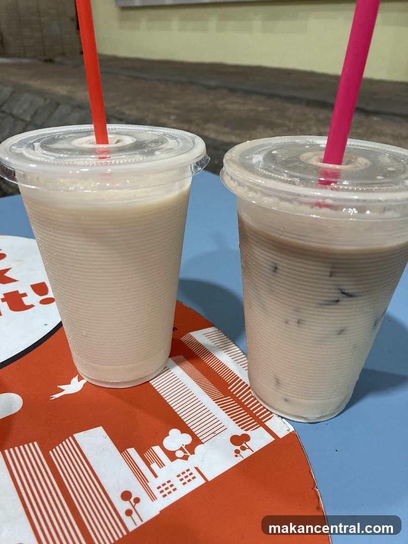 Two iced beverages on a table