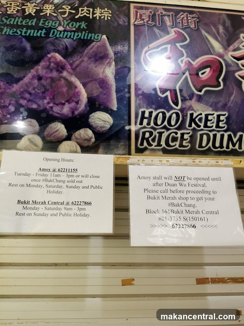 Promotional Signage and Opening Hours at Food Stall
