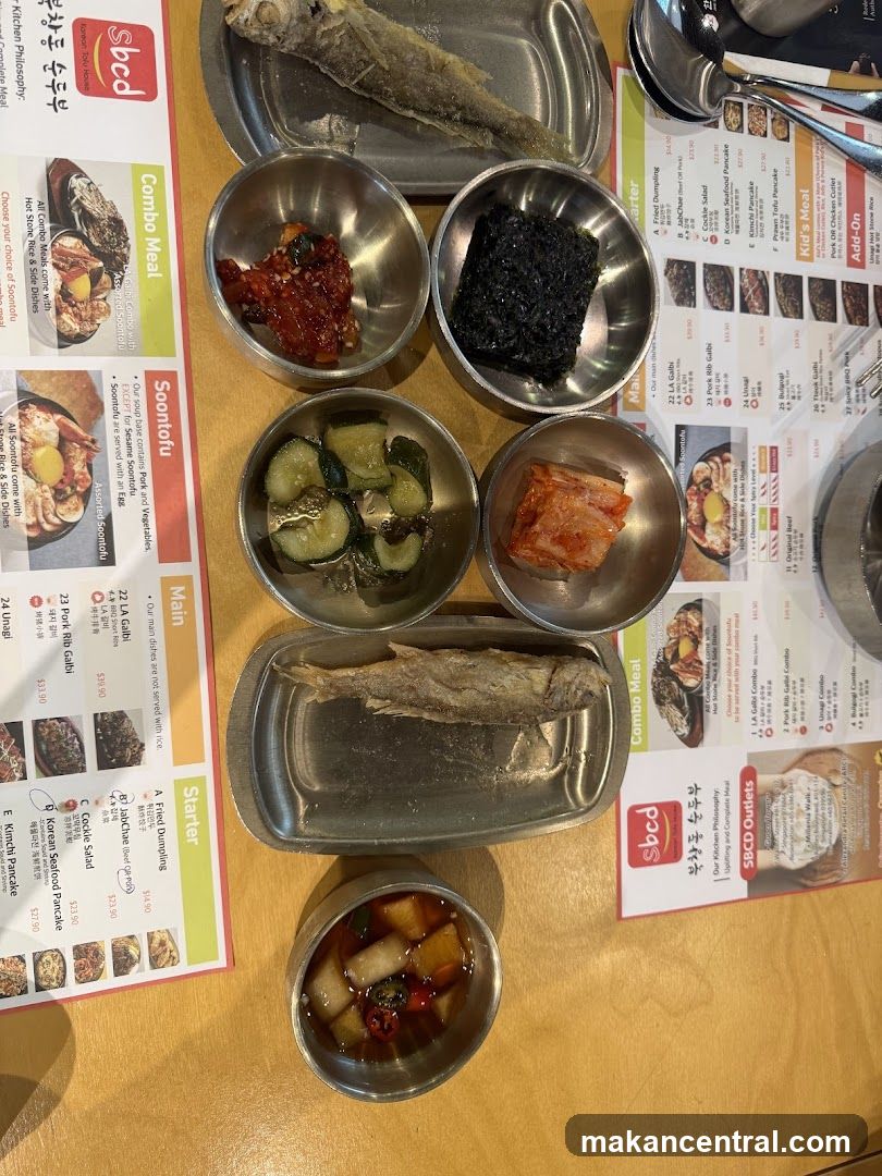 Table setting at Korean restaurant