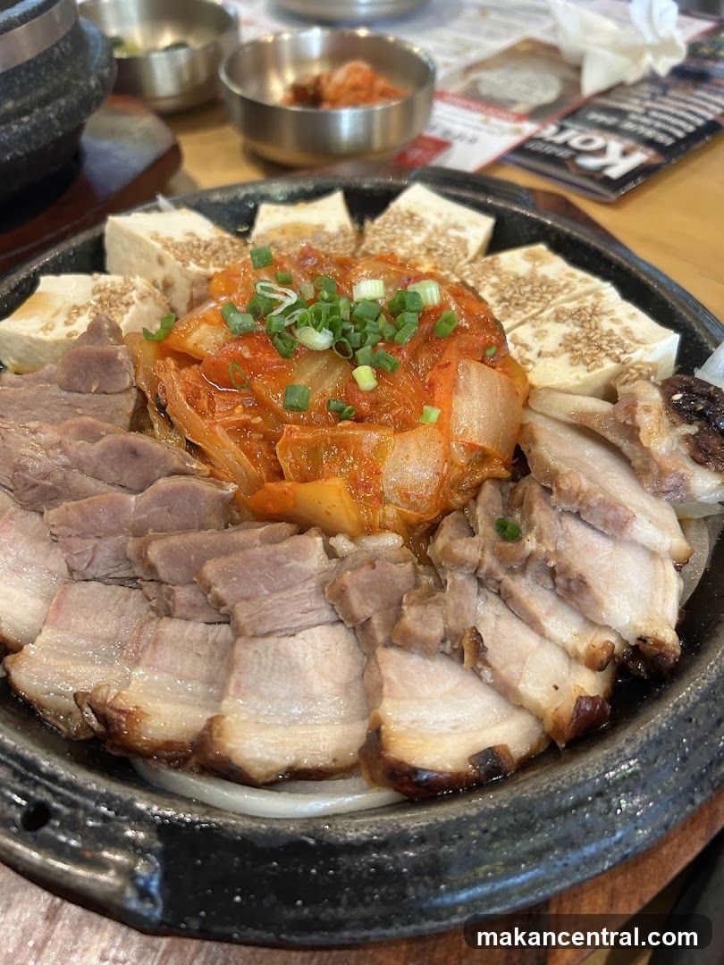 Food dish in a stone bowl