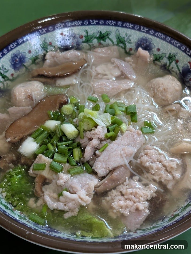 Soup in decorative bowl