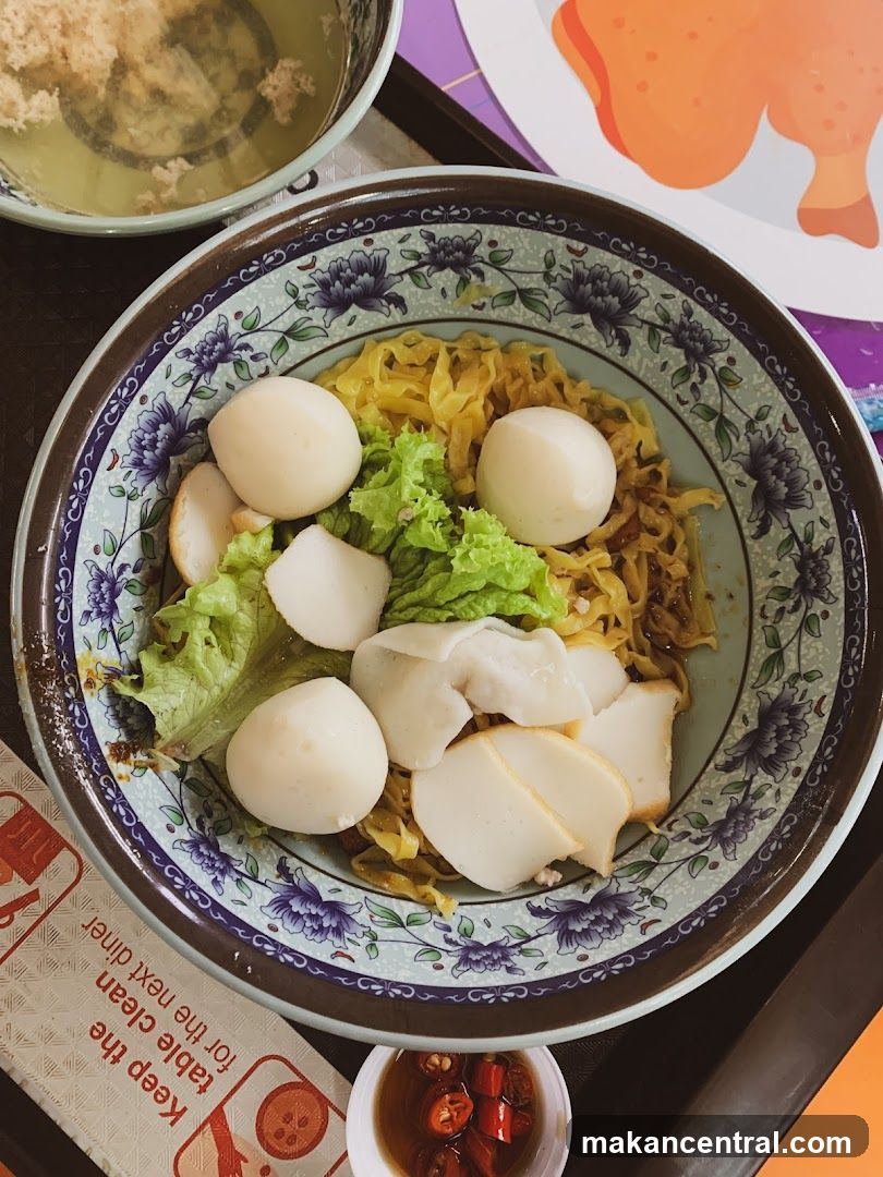 Food Plate with Noodles and Ingredients