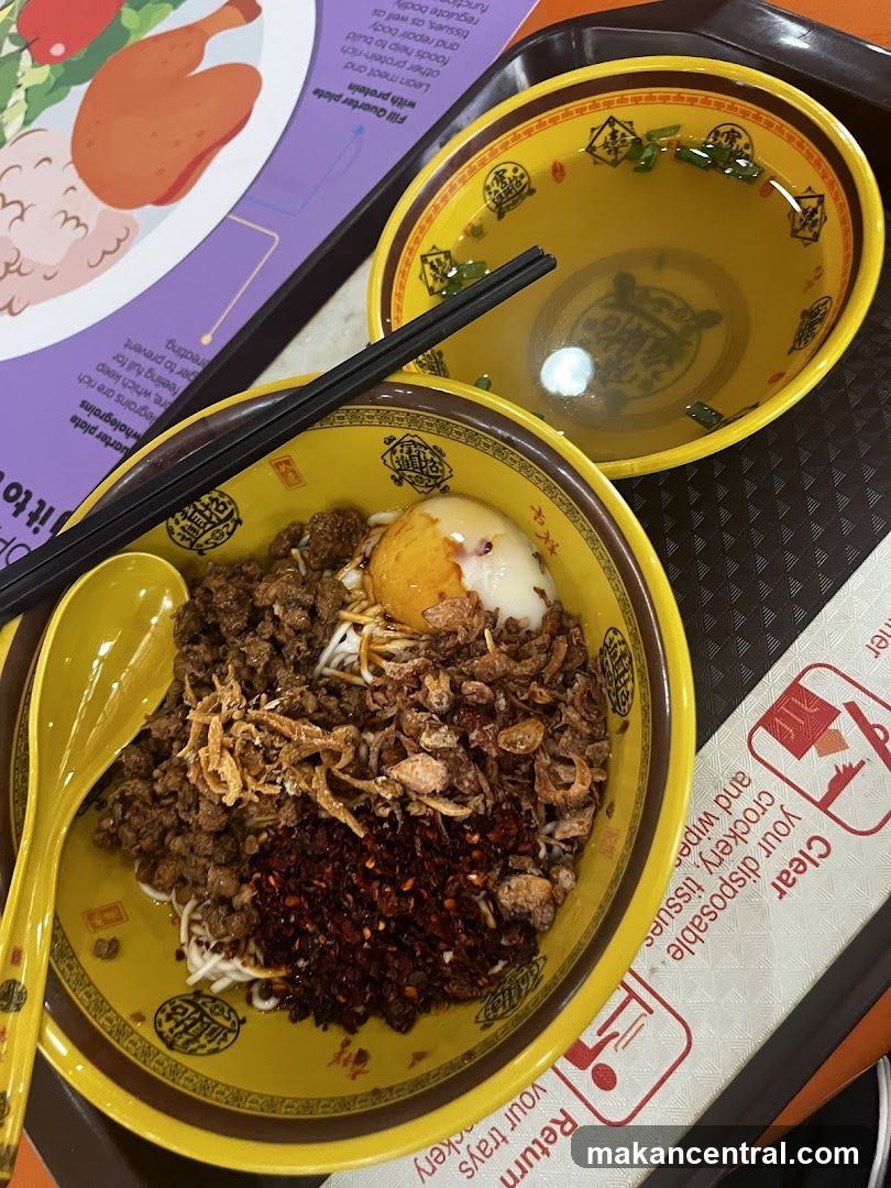 Food served in yellow bowls