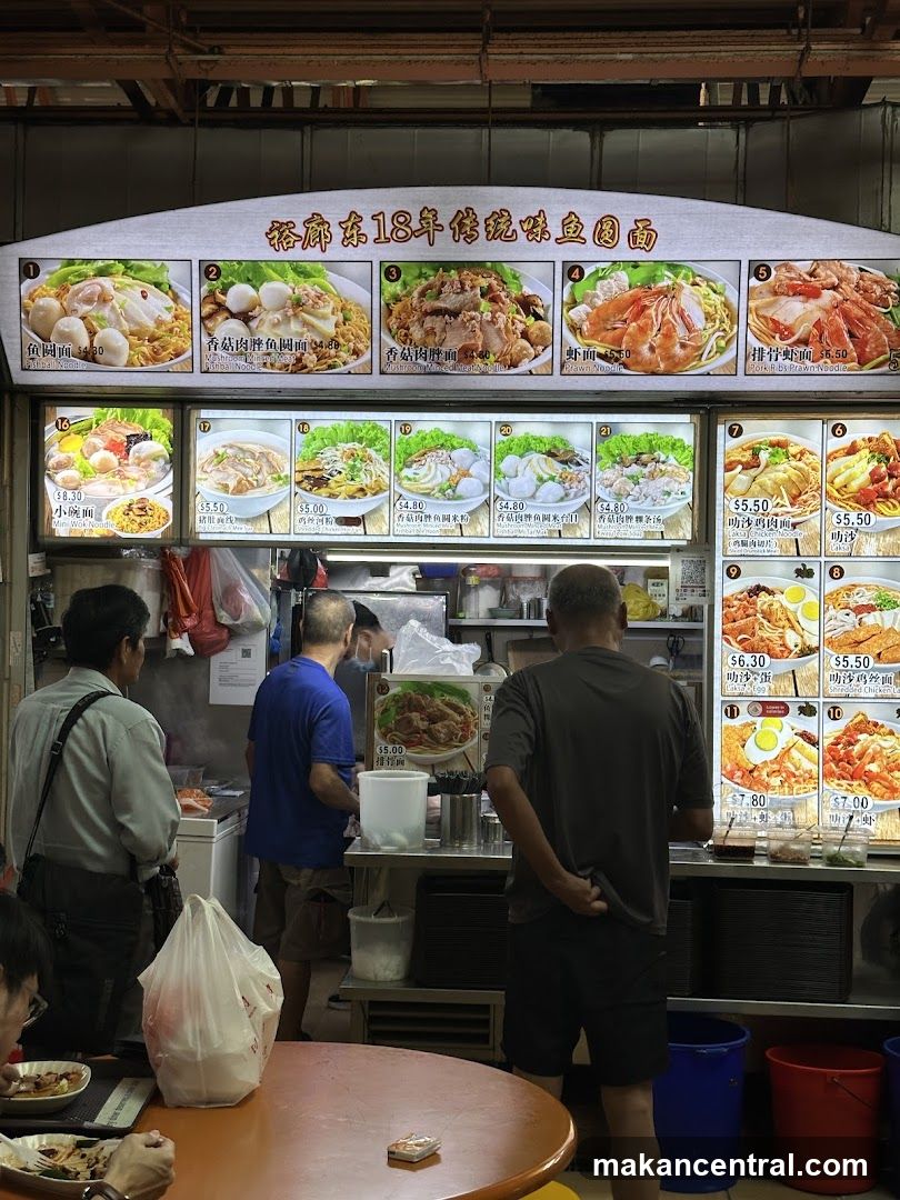 Food stall interior with customers