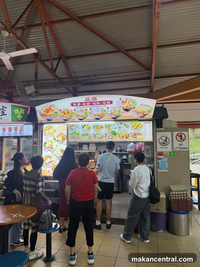Food stall interior with customers