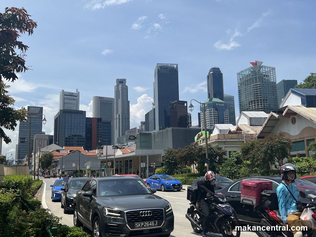 Urban Street Scene with Skyscrapers