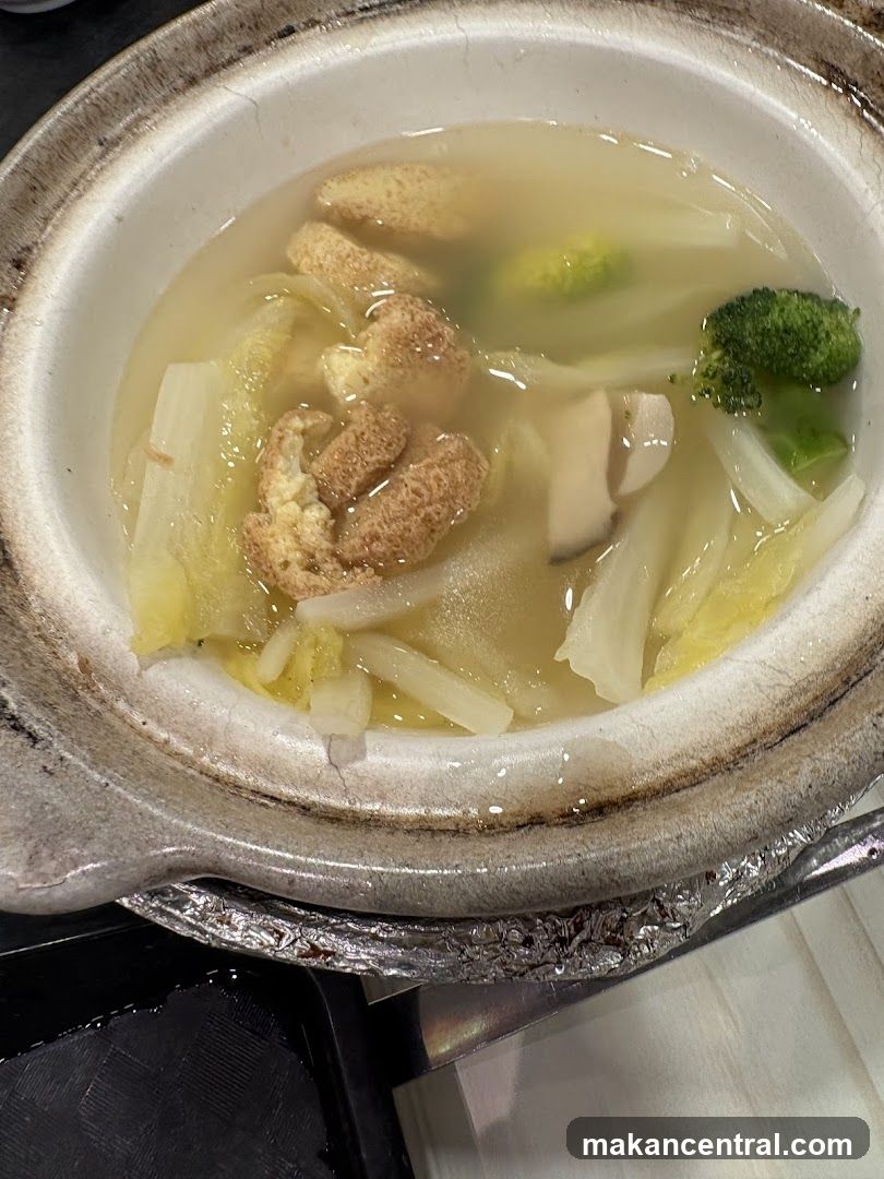 Soup in ceramic pot