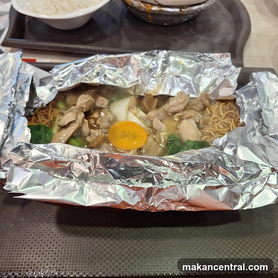 Food served in foil wrapper