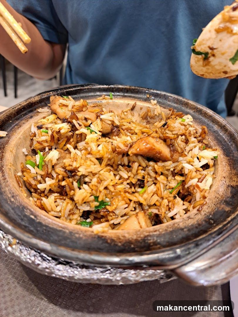 Close-up of rice dish in clay pot