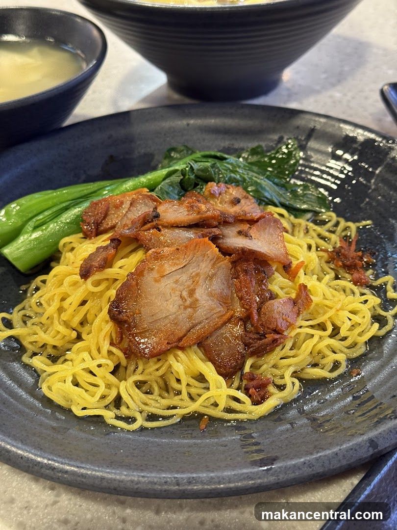 Noodles with roasted pork and bok choy