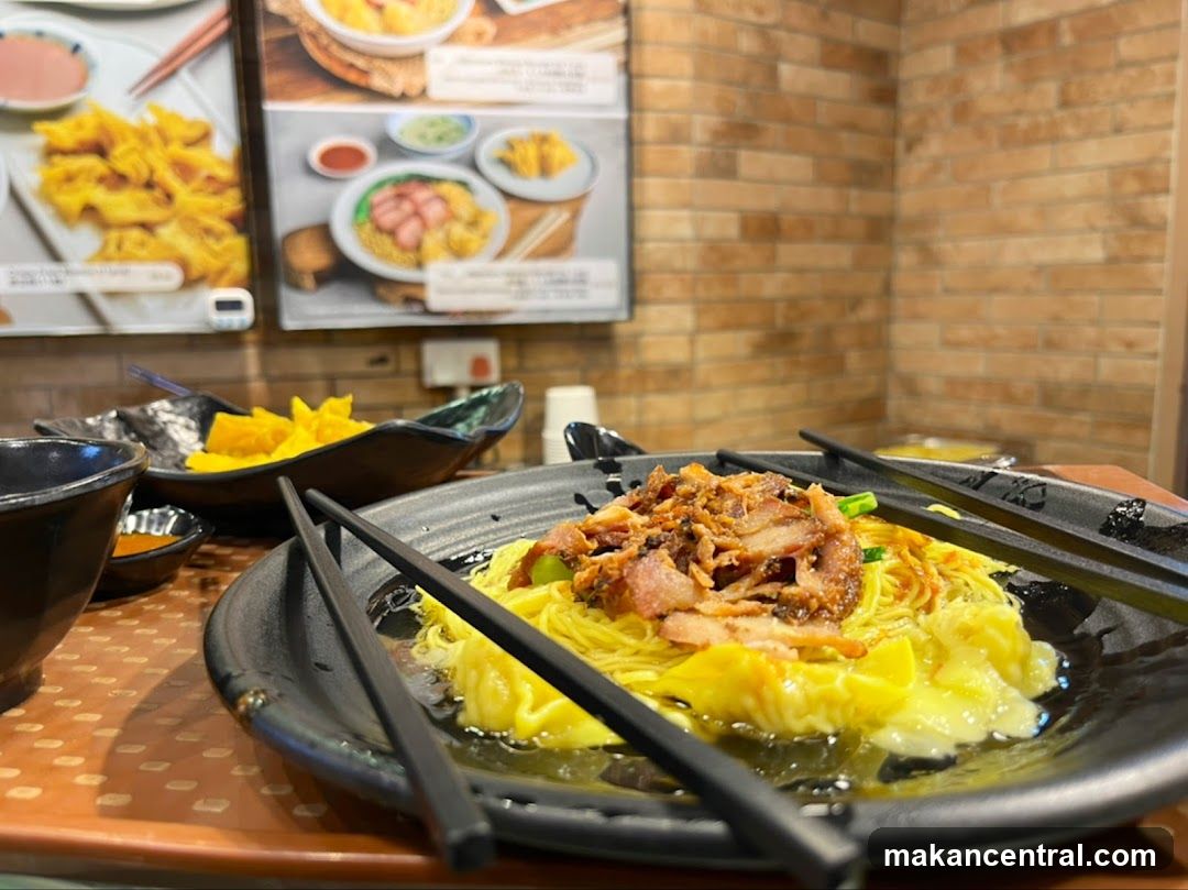 Restaurant Interior with Noodles Dish