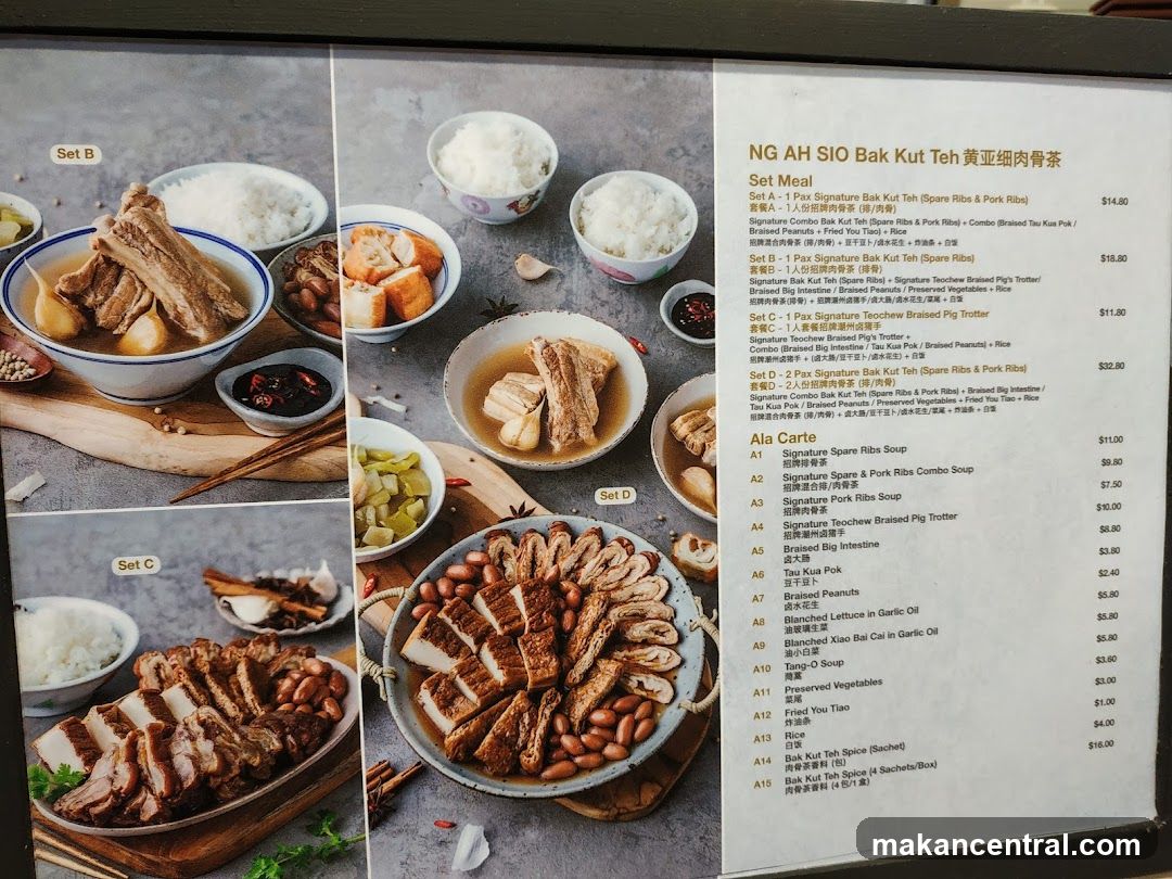 NG AH SIO Bak Kut Teh Menu