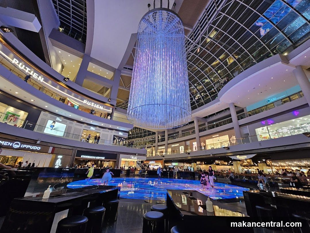 Interior of a multi-level shopping mall