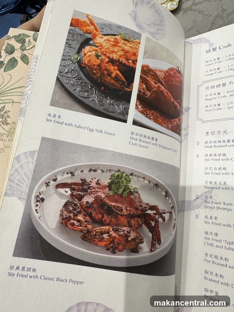 Crab Dishes Menu Page