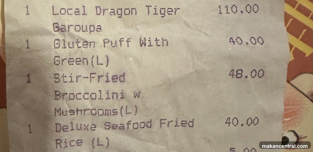 Restaurant Order Receipt