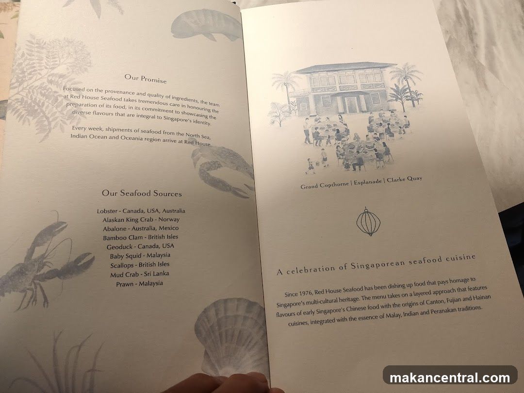 Red House Seafood Menu Page